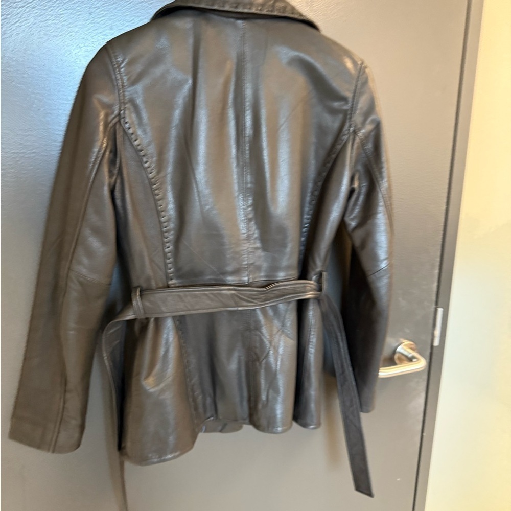 WHET BLU New York size 8 EUC/MINT lightly lined Lux leather belted side zip moto - Picture 8 of 16